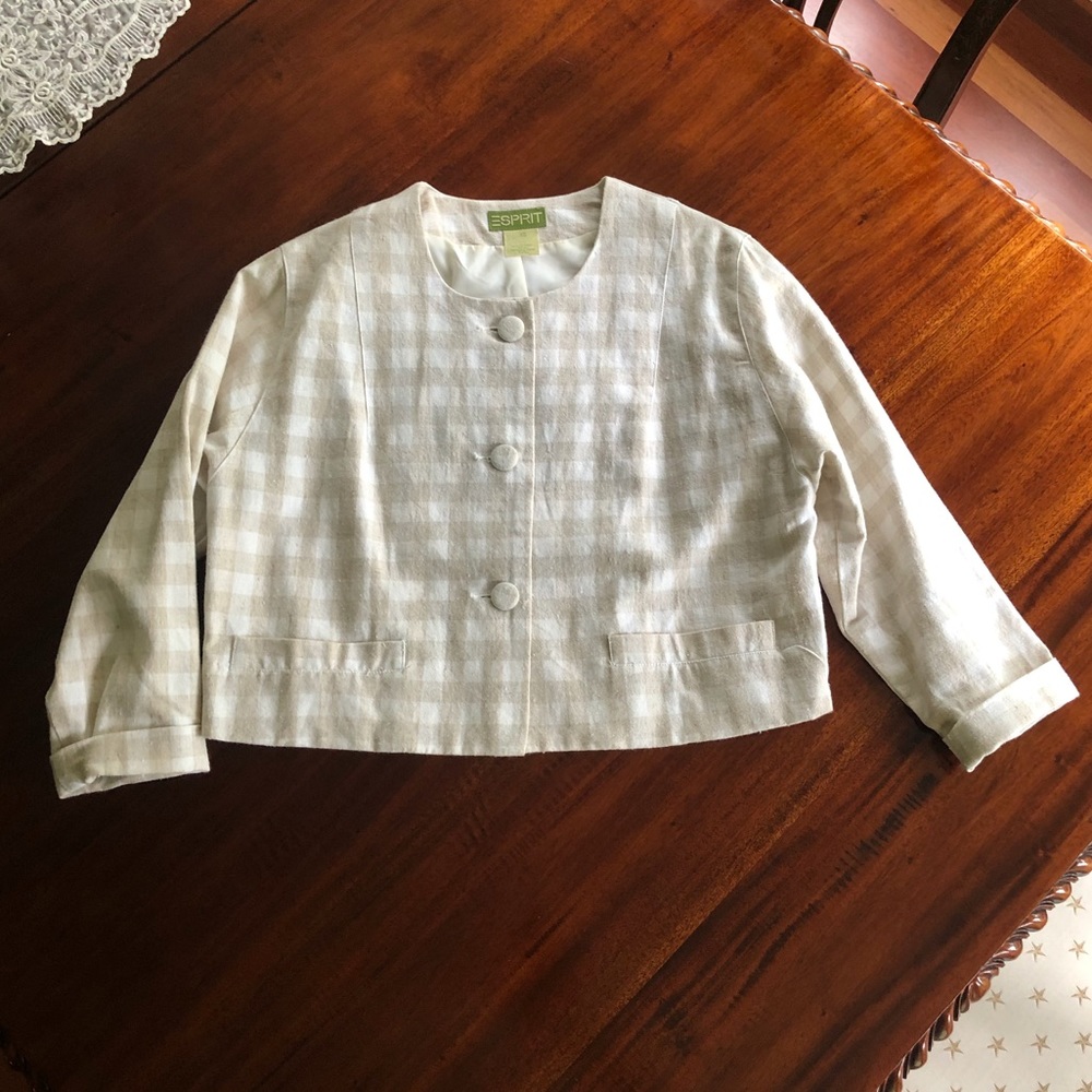 Esprit linen cropped jacket